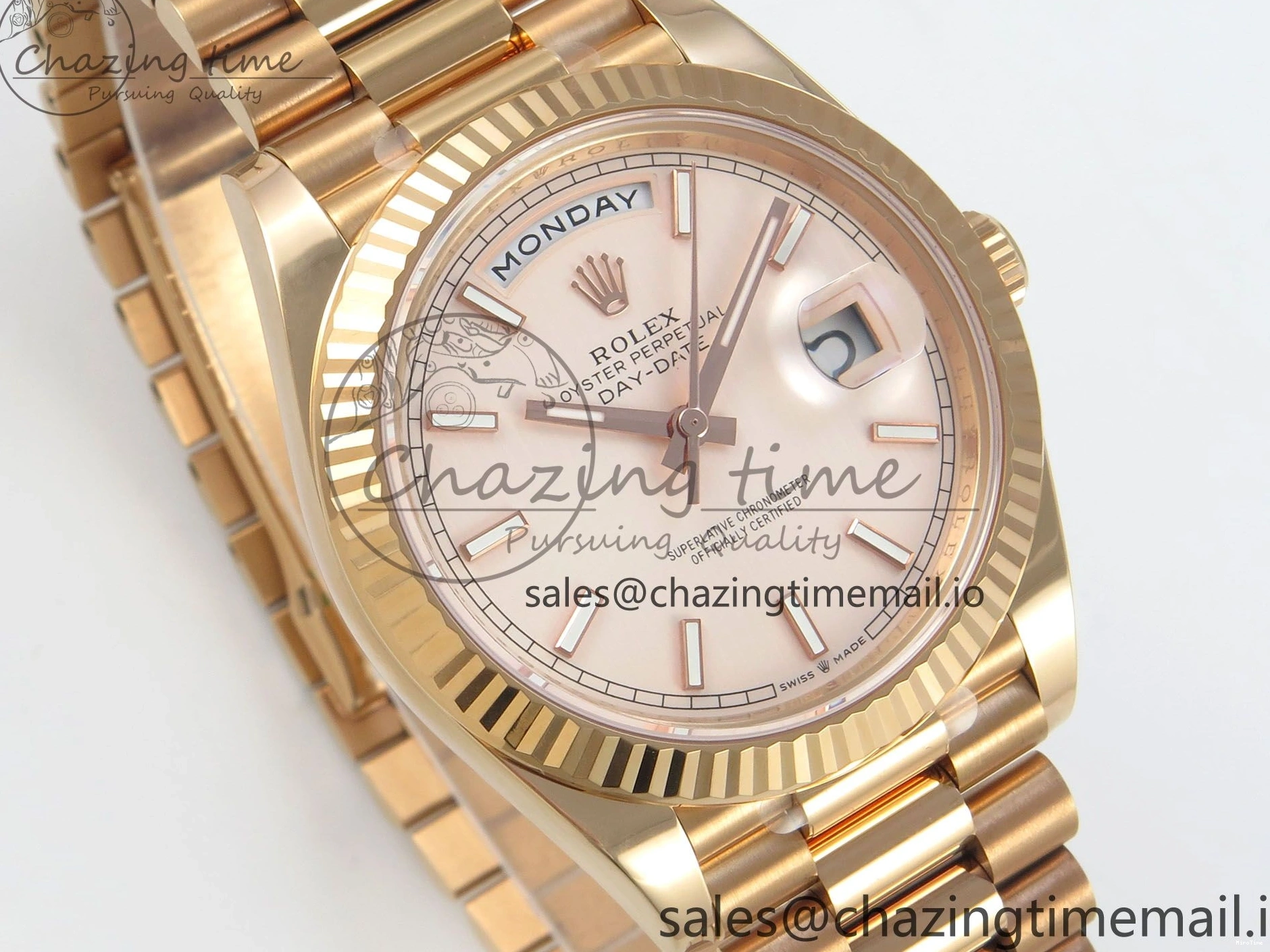 MiroTime 0113 Day Date 40 RG 228235 THBF 1:1 Best Edition RG Marker Dial on President Bracelet VR3255 V3 (Gain Weight) Seasonal 260